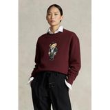 The Champ Clothing Kadın Oversize Sweatshirt, Parisian Bear 3D Baskılı, Bordo, Bisiklet Yaka, L Beden
