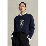 The Champ Clothing Kadın Oversize Sweatshirt, Parisian Bear 3D Baskılı, Lacivert, Bisiklet Yaka, M Beden