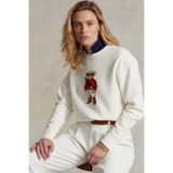 The Champ Clothing Kadın Oversize Sweatshirt Regatta Bear 3D Baskılı Beyaz – Bisiklet Yaka, 3 İplik Şardonlu
