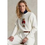 The Champ Clothing Kadın Oversize Sweatshirt, Regatta Bear 3D Baskılı, Bisiklet Yaka, Beyaz, XL