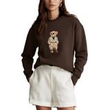 The Champ Clothing Kadın Oversize Sweatshirt, Trench Bear 3D Baskılı, Bisiklet Yaka, Kahverengi, XS