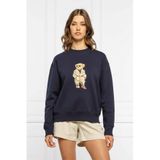 The Champ Clothing Kadın Oversize Sweatshirt, Trench Bear 3D Baskılı, Bisiklet Yaka, Lacivert, M Beden