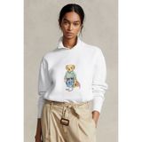 The Champ Clothing Kadın Oversize Sweatshirt Weekend Bear 3D Baskılı Beyaz – Bisiklet Yaka, 3 İplik Şardonlu