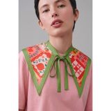 The Champ Clothing Kadın Oversize Tişört Anatolia Bloom Şal Yaka Aksesuarlı Pembe – Rahat Kalıp, %100 Pamuk