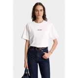The Champ Clothing Kadın Oversize Tişört CHMP STUDIOS Baskılı Beyaz – Bisiklet Yaka, %100 Pamuk Compact Süprem 24/1