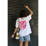 The Champ Clothing Kadın Oversize Tişört Young Wild Free Baskılı Beyaz – Sevgililer Günü, Couple, Hediye, %100 Pamuk