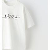 The Champ Clothing Satranç Ritim Tasarım Baskılı Beyaz Çocuk T-Shirt