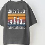 The Champ Clothing The Champ Life Is Full Of Important Choices Yazılı Satranç Tasarım Baskılı Füme Çocuk T-Shirt