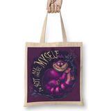 The Cheshire Cat Alices Adventures In Wonderland Kedi Bez Çanta Uzun Saplı - Açık Bej - 40 X 40