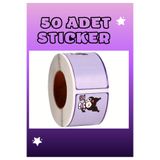 The Cloudish Shop 50 ADET Sanrio Kuromi Okul İsim Etiketi sticker lila 2,5X4,5 cm