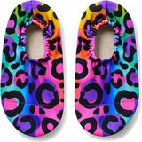 The Cloudish Shop Kız Çocuk Kaydırmaz Taban Deniz Ayakkabısı Havuz Patiği Renkli Leopar Desenli - Leopar - Fuşya