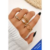 The Collection 4'lü Kombin Eklem Gold Mineli Yüzük Set