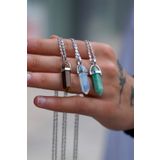 The Collection Kaplangözü Aventurin Ay Taşı Doğal Taş 3'lü Set Kristal Kolye