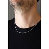 The Collection Unisex Gümüş Ince Yılan Model Çelik Zincir Erkek Kolye