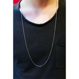 The Collection Unisex Gümüş Ince Yılan Model Zincir Kolye 80 cm
