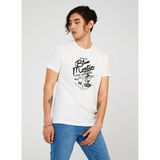 The Crow Bisiklet Yaka Baskılı Beyaz Erkek T-Shirt TC711110 - XL