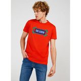 The Crow Bisiklet Yaka Baskılı Kırmızı Erkek T-Shirt TC712710