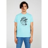 The Crow Bisiklet Yaka Baskılı Mavi Erkek T-Shirt TC711110