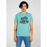 The Crow Bisiklet Yaka Baskılı Mint Erkek T-Shirt TC712110