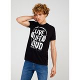 The Crow Bisiklet Yaka Baskılı Siyah Erkek T-Shirt TC711710 - M