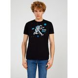The Crow Bisiklet Yaka Baskılı Siyah Erkek T-Shirt TC712210 - XL
