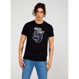 The Crow Bisiklet Yaka Baskılı Siyah Erkek T-Shirt TC712310 - M