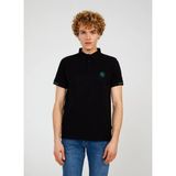 The Crow Düz Siyah Erkek Polo T-Shirt Summer Polo - 3XL