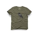 The Crow Tasarım Tişört – Karga Unisex Bisiklet Yaka%100 Pamuk Haki Yeşil Regular T-shirt, Haki, S