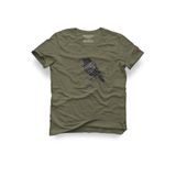 The Crow Tasarım Tişört – Karga Unisex Bisiklet Yaka%100 Pamuk Haki Yeşil Regular T-shirt, Haki, XL