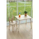The Deer 1 Masa 1 Sandalye (Geyik Çocuk Montessori Çalışma Masa Sandalyesi)
