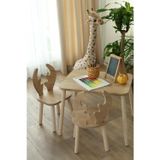 The Deer 1 Masa 2 Sandalye (Geyik Çocuk Montessori Çalışma Masa Sandalyesi)