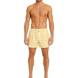 The Don Poplin Erkek Boxer Açık Sarı Ekose Desenli - M
