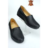 The Dortex Shoes Kadın Siyah Hakiki Deri Içi Deri Comfort Tam Ortopedik Anne Ayakkabısı
