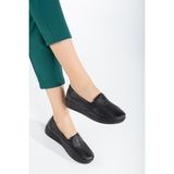 The Dortex Shoes The Dortex CD221 Kadın Tam Ortopedik Taş Işlemeli Ultra Rahat Anne Ayakkabısı - 000-Siyah