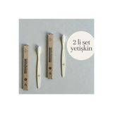 The Elite Home %100 Doğal Bambu Diş Fırçası / BPA İçermez / Orta Sertlik/ Çevre Dostu/ Yetişkin 2 li Set