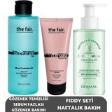 The Fair. Temizliği Sebum Fazlası Bakımı Fiddy Seti Haftalık Bakım Seti 200 ml tonik 100 ml Kil Maskesi ve 150 ml Yüz Temizleyici
