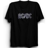 The Fame Acdc, Metallic Logo, Rock Metal Müzik Grubu Tişörtü - 5XL - Siyah
