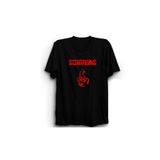 The Fame Akrepler Classic Red Logo Rock Metal Müzik Grubu Siyah Kadın T-shirt