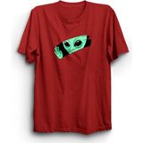 The Fame Alien In The Window Penceredeki Uzaylı Ufo Uzay Kırmızı Kadın T-shirt