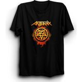 The Fame Anthrax Gold And Fire Rock Metal Müzik Grubu Siyah Kadın T-shirt