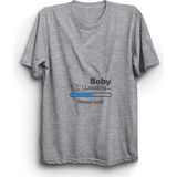 The Fame Baby Loading, Boy, Erkek, Pregnant, Hamilelik, Cinsiyet Partisi Unisex Pamuk Tişört - Gri - 3XL