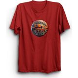 The Fame Basketbolcu, Basketbol Topu, Basketball, Spor Tişört - XL - Kırmızı