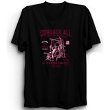 The Fame Body Building Vücüt Geliştirme Conquer All Siyah Kadın T-shirt