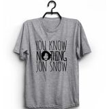 The Fame Box Game Of Thrones, You Know Nothing Jon Snow, Dizi Tişört - 5XL - Gri