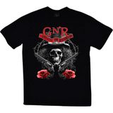 The Fame Box Guns N' Roses, Skull Slash, Rock Metal Tişört - Siyah