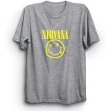 The Fame Box Nirvana, Smile Logo, Rock, Metal Tişört - Gri - 4XL