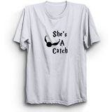 The Fame Box She Is A Catch, Couple 02, Çift Tişörtü - 4XL - Beyaz