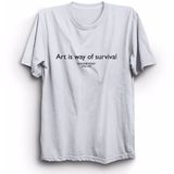 The Fame Box Unisex Beyaz Yoko Ono Art Is Way Of Survival Sanat Imagine Tişört - XXL