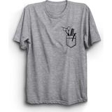 The Fame Cepte Tarak Makas Kuaför Hair Designer Hairdresser Coiffeur Gri Kadın T-shirt