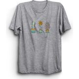 The Fame Çiçekler, Kaktüs, Cactus, Flowers, Unisex %100 Pamuk Tişört - 4XL - Gri